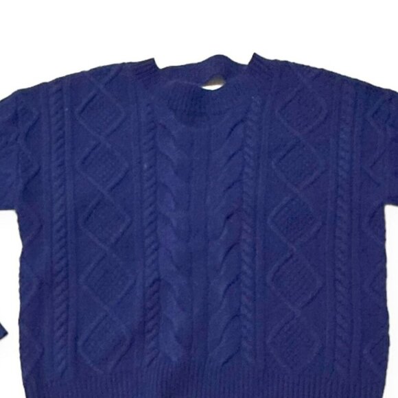 RtA Zane Reverse V-Neck Cable Knit Sweater,  Blue, Size S, New with tag - Picture 8 of 16